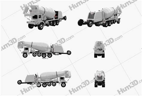 Terex FDB 6000 Mixer Truck 2018 Blueprint Template - 3DModels.org