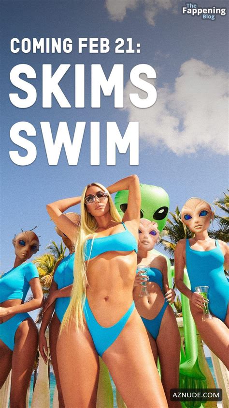 Kim Kardashian Sexy Poses Her Alluring Physique Wearing Hot Bikinis For Her Skims Swim Campaign