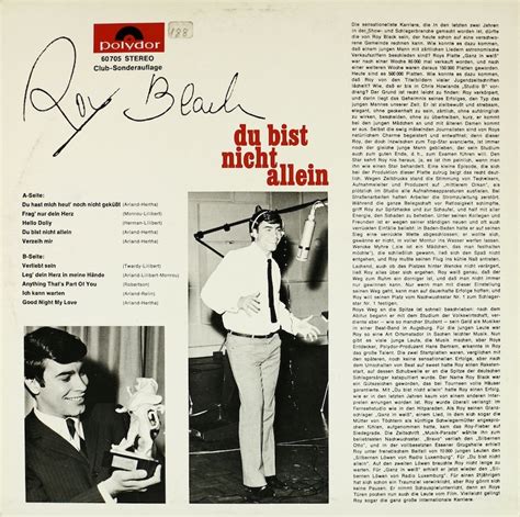 Roy Black Du Bist Nicht Allein Bertelsmann Vinyl Collection