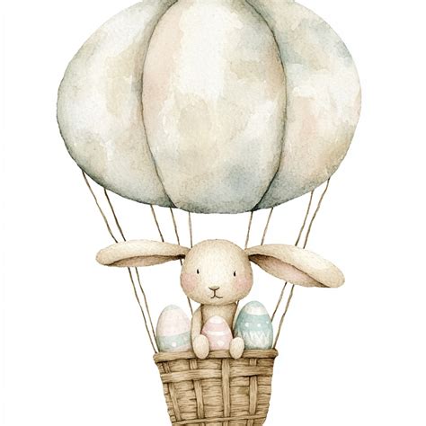 Hot Air Balloon Easter Bunny Free Stock Photo Public Domain Pictures