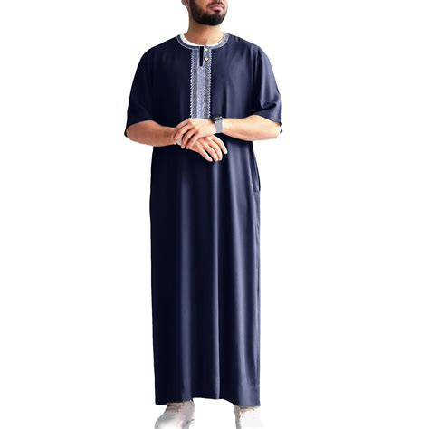 Embroidered Traditional Men Boubou Jalabiyas Jubbah Muslim Men S