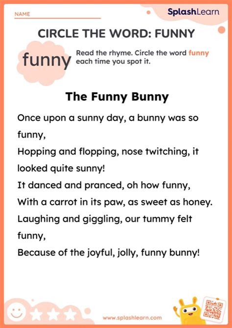 Circle The Word Funny Worksheet Ela Worksheets Splashlearn