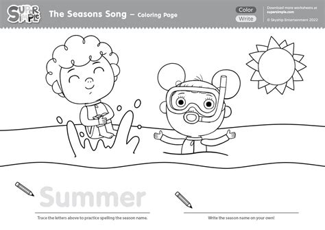 The Seasons Song - Coloring Pages - Super Simple