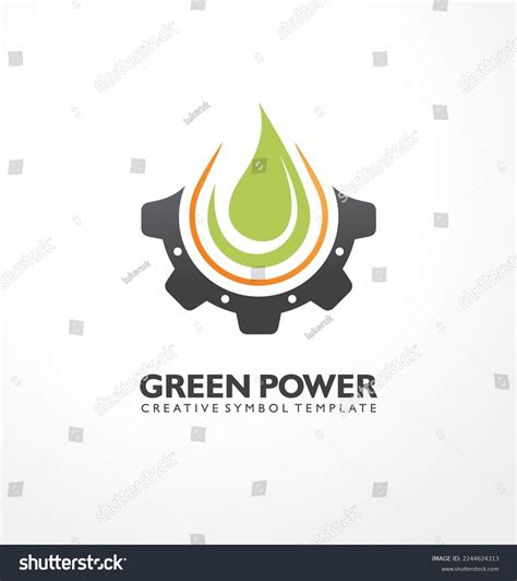 Industrial Logo Design Concept Green Leaf Stock Vector Royalty Free