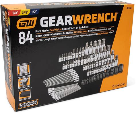 GEARWRENCH 84 Pc Master SAE Metric Hex And Torx Bit Socket Set 80742