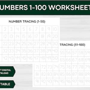 Numbers Tracing Numbers Printable Worksheet Handwriting