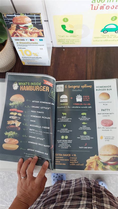 Carta Del Restaurante Kin Burger Chiang Mai