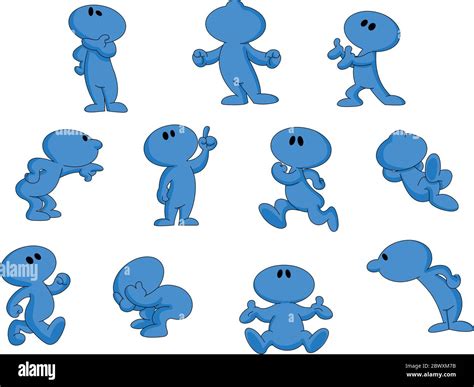 Cartoon Character In Various Poses Stock Vector Image Art Alamy