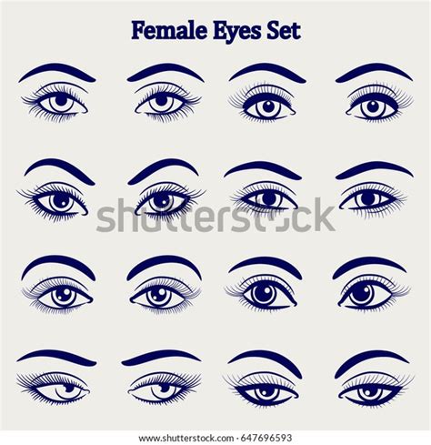 Ballpoint Pen Drawing Female Eyes Set Stock Vector Royalty Free 647696593 Shutterstock