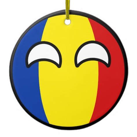 Funny Trending Geeky Romania Countryball Ceramic Ornament