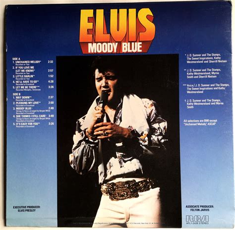 ELVIS Moody Blue Lp 1977 ELVIS PRESLEY Original Colored Vinyl Vintage ...