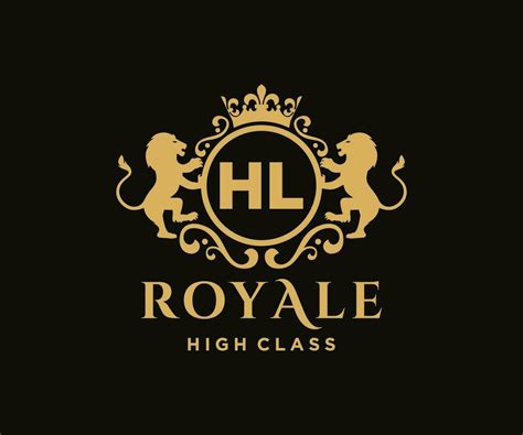 Golden Letter HL Template Logo Luxury Gold Letter With Crown Monogram