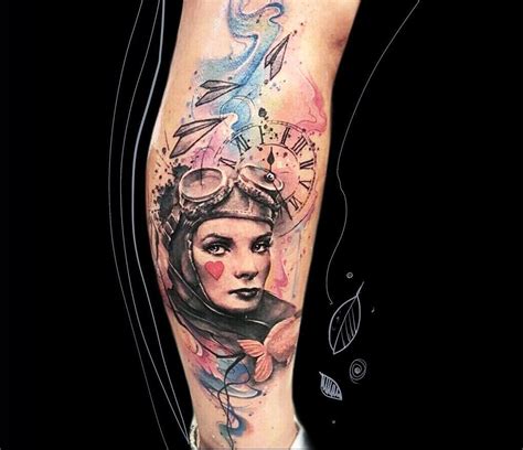 Pilot Girl tattoo by Carolina Caosavalle | Photo 20553