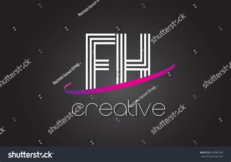 Fh F H Letter Logo Lines Stock Vector Royalty Free 652682296