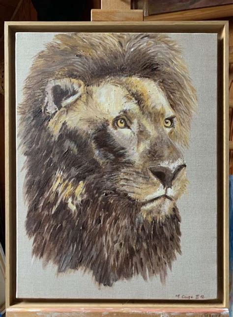 Lion 1 Peinture Acrylique Par Michel Croze