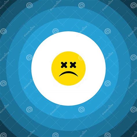 Dizzy Emoticon Flat Icon Cross Eyed Face Vector Element Can Be Used