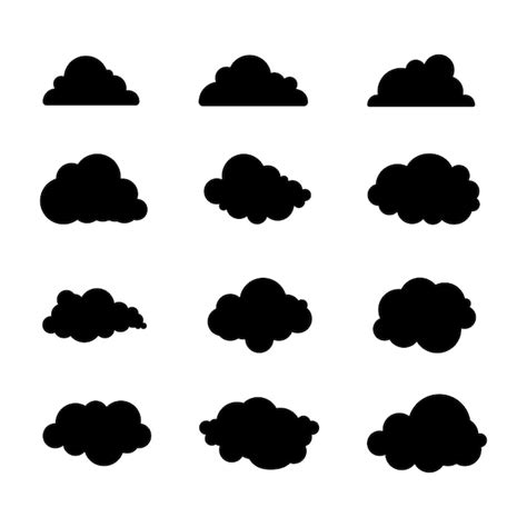 Un Ensemble D Illustrations Vectorielles De Nuages Vecteur Premium