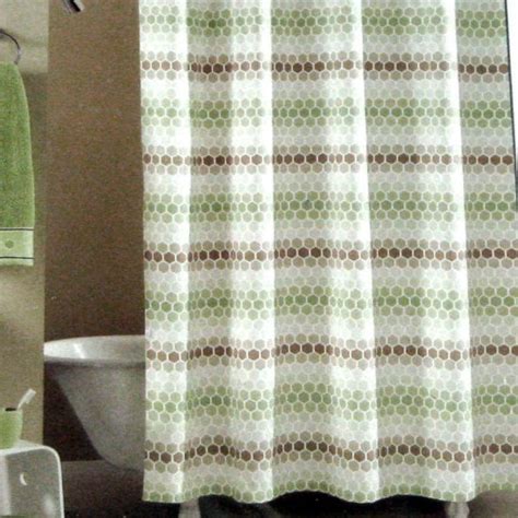 Kohls Apt 9 Green Taupe Beige Tan Honeycomb Equinox Fabric Shower Curtain