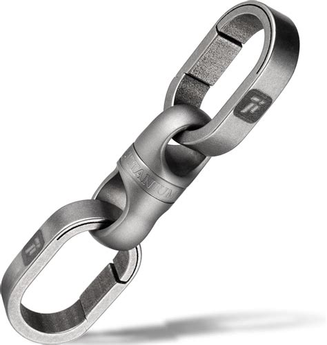 Fegve Titanium Swivel Key Chain Rings Heavy Duty With Mini Quick