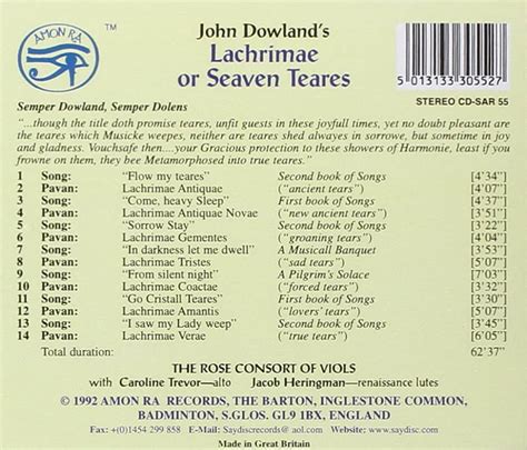 John Dowlands Lachrimae Or Seaven Teares