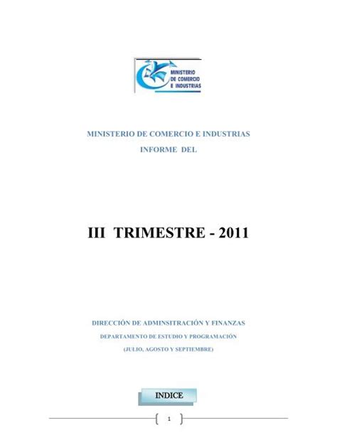 Informe Trimestral Julio Agosto Septiembre Ministerio De