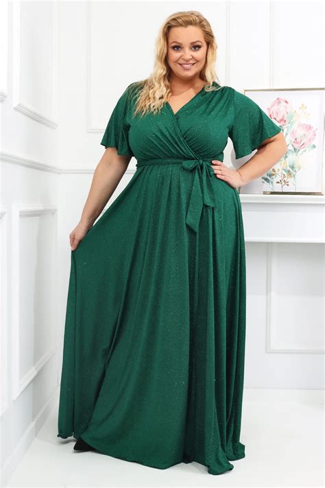 Brokatowa Sukienka Maxi Plus Size Bele R 46 54 Sklep Internetowy