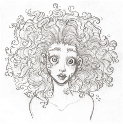 Curly Hair Drawing, Pencil, Sketch, Colorful, Realistic Art Images ...