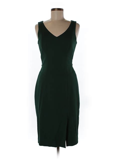 White House Black Market Solid Dark Green Casual Dress Size 4 66 Off