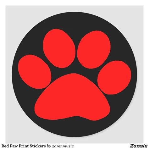 Red Paw Print Stickers | Zazzle | Paw print, Paw print stickers, Print ...