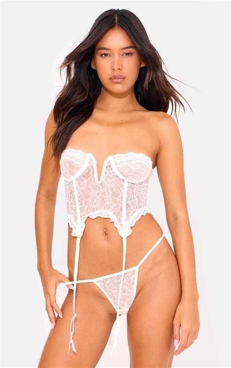 White Corset Set Prettylittlething Usa