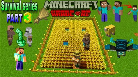 Minecraft Hardcore Survival Series Part 3 How To Make Wheat Farm In Minecraft Youtube