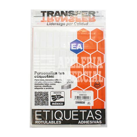 Papelería Comercial ETIQUETAS AUTOADHERIBLES BLANCAS TRANSFER 32 64