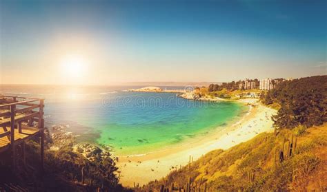 Beach in Algarrobo stock image. Image of lagoon, relaxation - 184131259