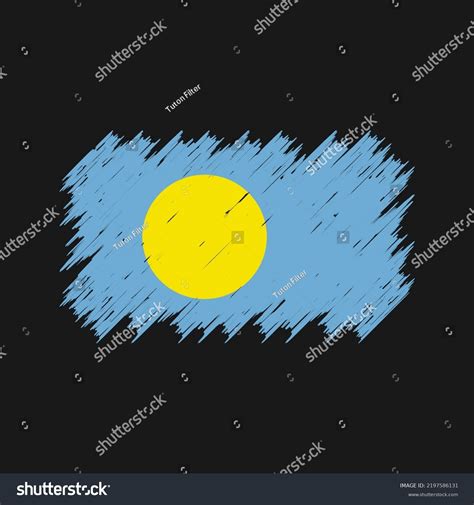 Palau Flag Brush Strokes National Flag Stock Vector Royalty Free