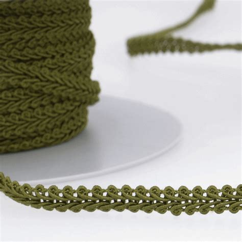 Moss Green Stephanoise 6mm Gimp Braid Scroll Trim 38 Colours Upholstery