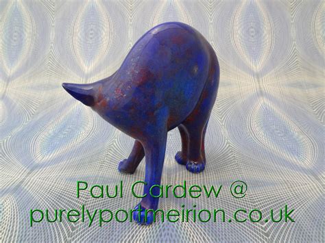 Paul Cardew Design Cool Catz Scared Blue Raku Pcd