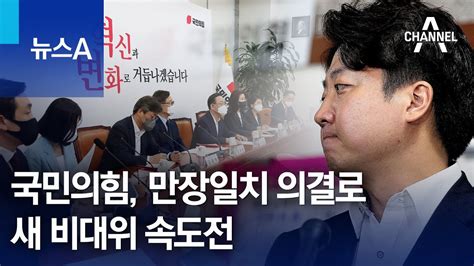 국민의힘 만장일치 의결로 새 비대위 속도전 뉴스a Youtube