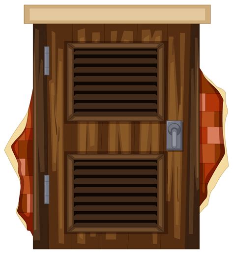 Wooden Door On Brickwall 373944 Vector Art At Vecteezy