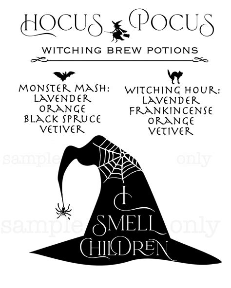 Hocus Pocus Oil Potions Printable Nest Of Posies