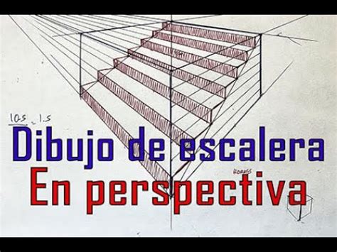 Cómo dibujar escalera en perspectiva de 2 puntos de fuga YouTube