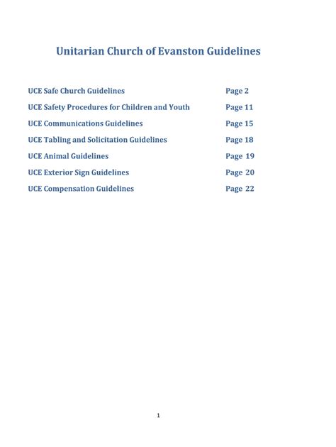 Fillable Online Ucevanston Unitarian Church Of Evanston Guidelines