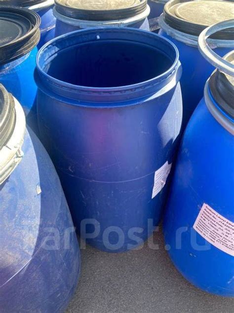 Бочка 170 л пластиковая синяя Б/У, в наличии. Цена: 2 500₽ во Владивостоке