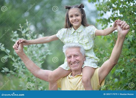 Portrait Of Grandfather And Granddaughter Having Fun Stock Image Image Of Leisure