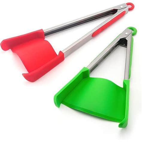 Spatules Et Pinces De Cuisine 2 En 1 Lot De 2 Clips En Silicone