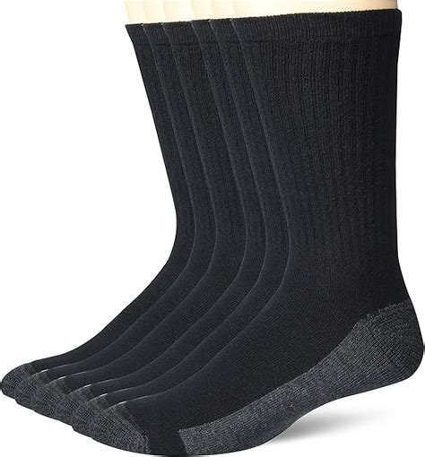 Hanes Ultimate Mens 6 Pack Ultra Cushion Freshiq Odor Control With Wicking Crew Socks Black