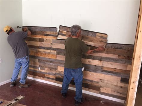 Easy Install Pallet Wood Accent Wall Sustainable Lumber Co