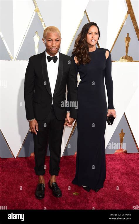 Pharrell Williams and wife Helen Lasichanh arriving at the 88th Academy