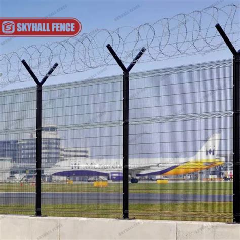 Y Shape Post High Security Fence Panel Chain Link Fence Panel Airport