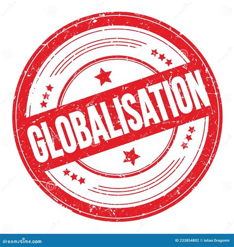 Globalisation Text On Red Round Grungy Stamp Stock Illustration