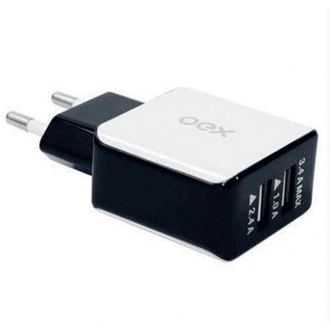 Carregador De Tomada Oex Cg201 USB Duo Prbr KaBuM